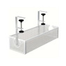 Adjustable Under-Desk Cable Management Tray, Iron Mesh Cable Organizer with Long Arms and No-Drill Clamp-On Design, Desk Wire Holder for Office, Secure and Easy Installation - White